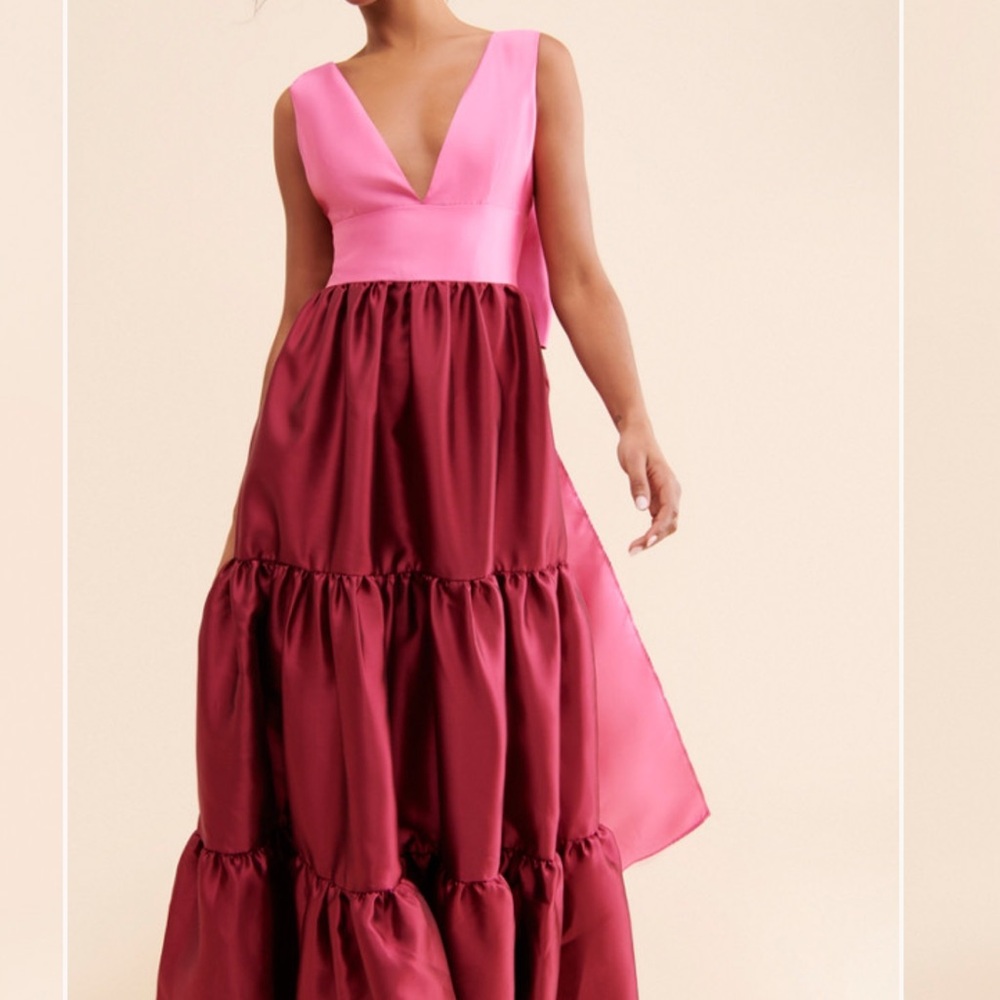 Hutch Pink and Burgundy Maxi Dress
